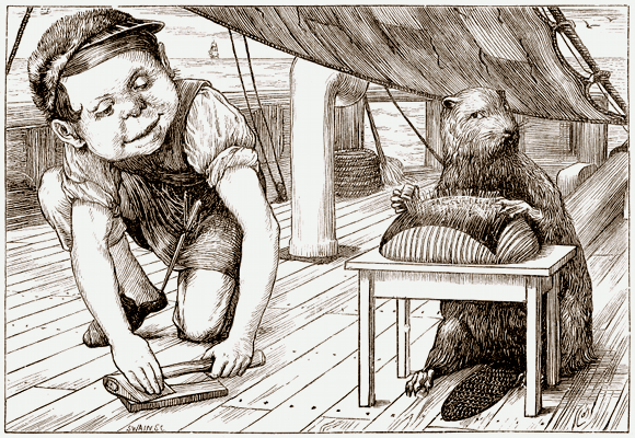 Buchillustration von Henry Holiday zu Lewis Carroll's 'The Hunting of the Snark'
